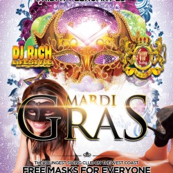 Mardi Gras Friday at Club Joi FREE Masks for Everyone!